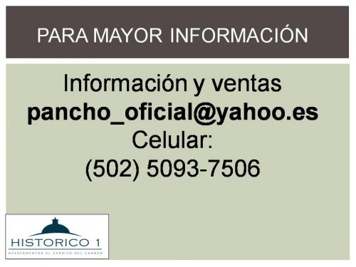 Venta de Apartamentos, Histórico 1