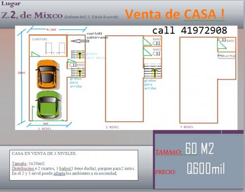 CASA pequeña EN VENTA DE 3 NIVELES en MIXCO Z.2
