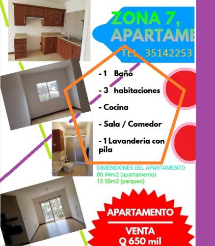 REMATO VENTA DE APARTAMENTO en Zona 7 de Mixco en Torres Villa linda