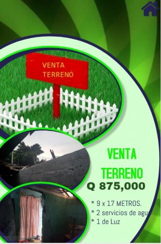 TERRENO EN VENTA Zona 12 a 1 cuadra de Pupuseria Mary