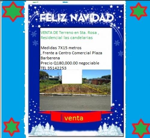 VENTA DE Terreno en Sta. Rosa , Residencial las candelarias