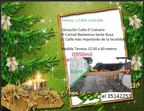 Terreno con CASA construida en Sta. ROSA BARBERENA