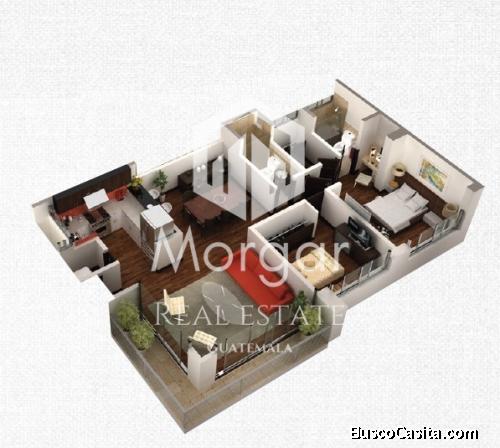 Apartamento en venta en zona 10 de 107 mts en $156,572 de 2 habitaciones /código 441