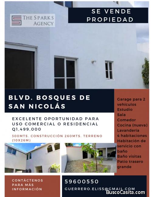 Propiedad en Venta Bosques de San Nicolas Guatemala 