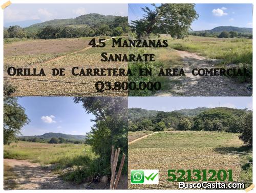 Terreno 4.5 Manzanas  Sanarate