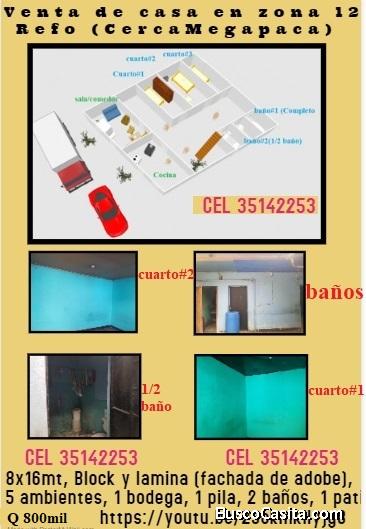 Venta de casa en zona 12 - Reformita (Cerca Megapaca)