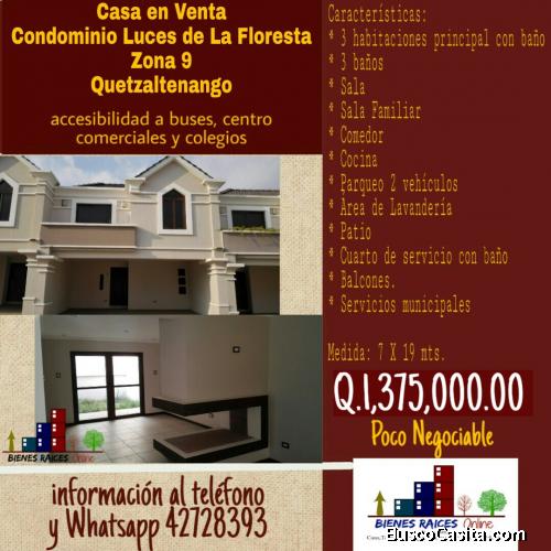 Casa en Venta en residencial Las Luces Quetzaltenango