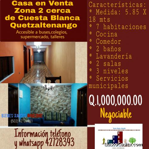 Casa en Venta en Zona 2 Quetzaltenango en Guatemala