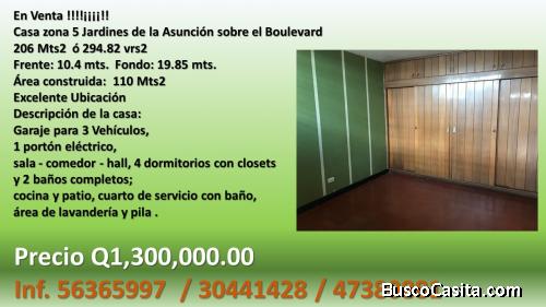 Casa en Zona 5 jardines de la asuncion