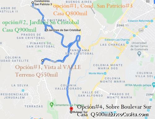 Se VENDE CASAS y terreno en San Cristobal Zona 8 de Mixco