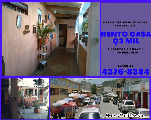 CASA AMPLIA EN ALQUILER EN XELA Z.1 A INMEDIACIONES DEL MEECADITO LAS FLORES Y BARRIO SANTA ANA