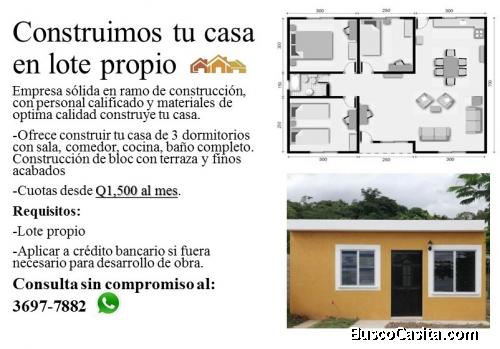 Construir tu casa en tu lote propio ahora es posible