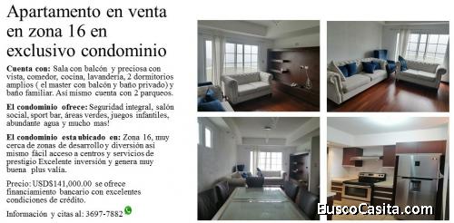 Se vende precioso apartamento en zona 16 cerca de todos los servicios