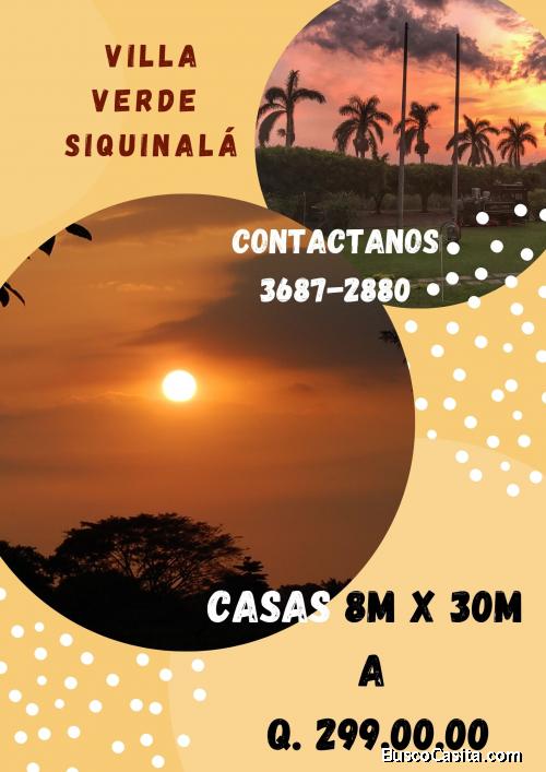 Casas atrás del estadio de Siquinalá, Escuintla 