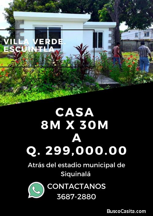 Casas a 2 minutos del parque de Siquinalá, Escuintla 