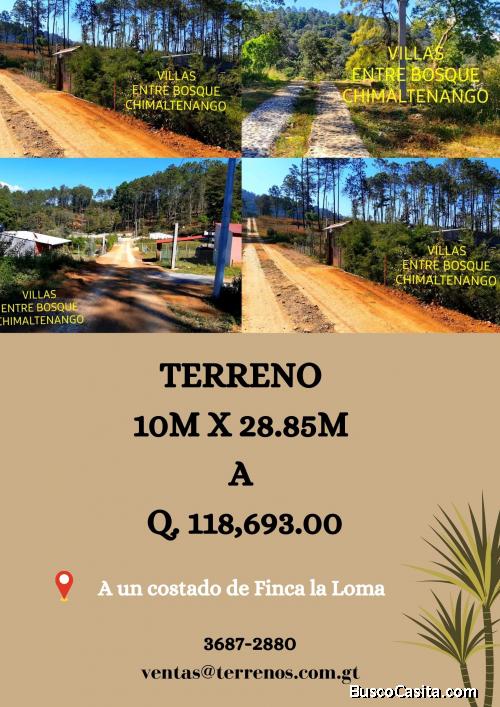 Terrenos rodeado de área verde, Chimaltenango.