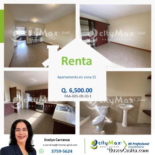 Apartamento en renta en zona 15 Guatemala