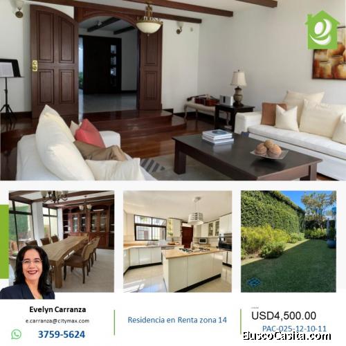 Residencia en renta zona 14