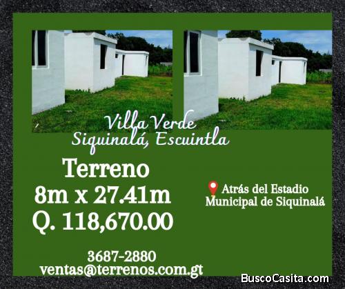 Terrenos en Siquinala con facilidades de pago 