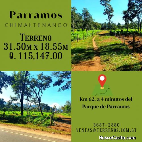 A 4 minutos del Parque de Parramos, terrenos en venta 