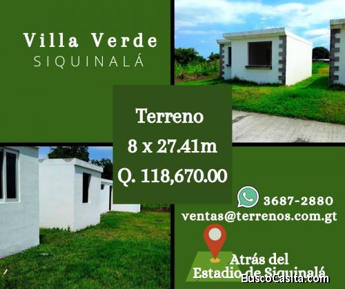 Terrenos en venta listos para construir en Siquinalá