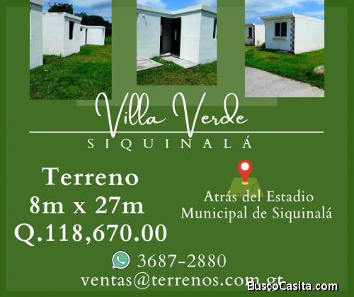 Terrenos en venta en Siquinala 