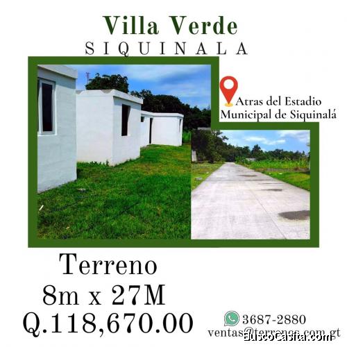 Venta de terrenos en Siquinala CON FACILIDADES DE PAGO 