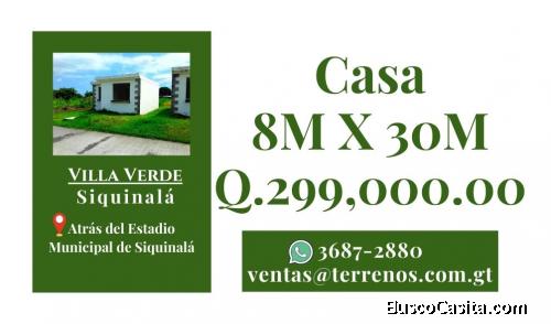 Casas en venta en Siquinalá, contamos con facilidades de pagos 