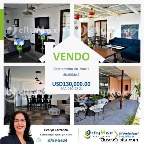 Apartamento en renta en zona 1