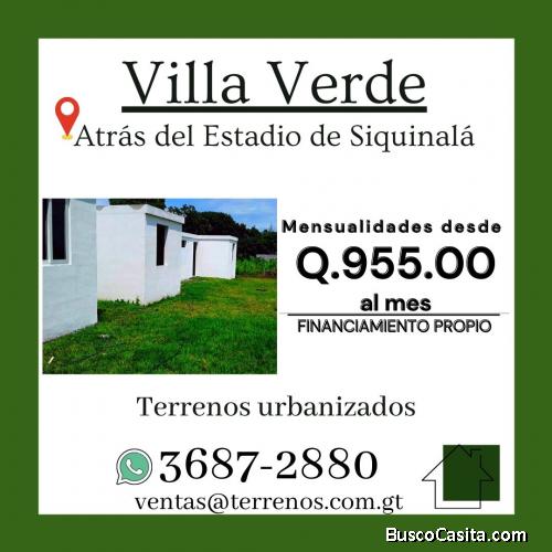 Vive en un lugar tranquilo... terrenos en venta en Siquinala