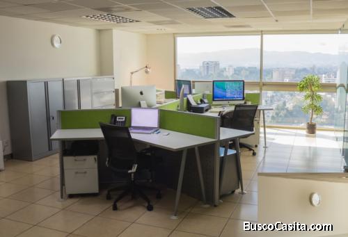Renta oficina amueblada y equipada en Edificio Torino I, zona 10