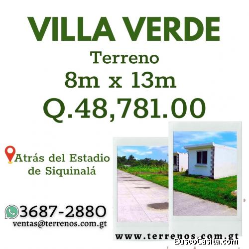 Atrás del estadio de Siquinalá, terrenos con sus servicios 