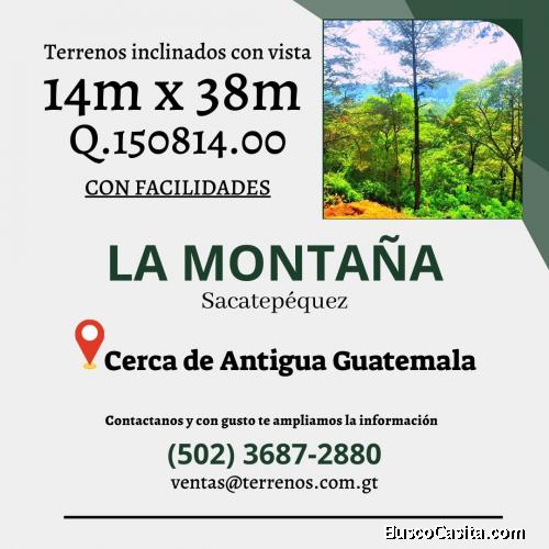 Terrenos en venta cerca de Antigua Guatemala, terrenos inclinados con vista aun precio muy accesible