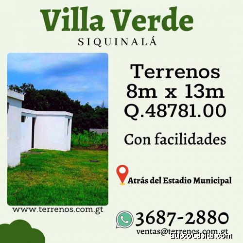 Terrenos en excelente ubicación en Siquinalá con facilidades