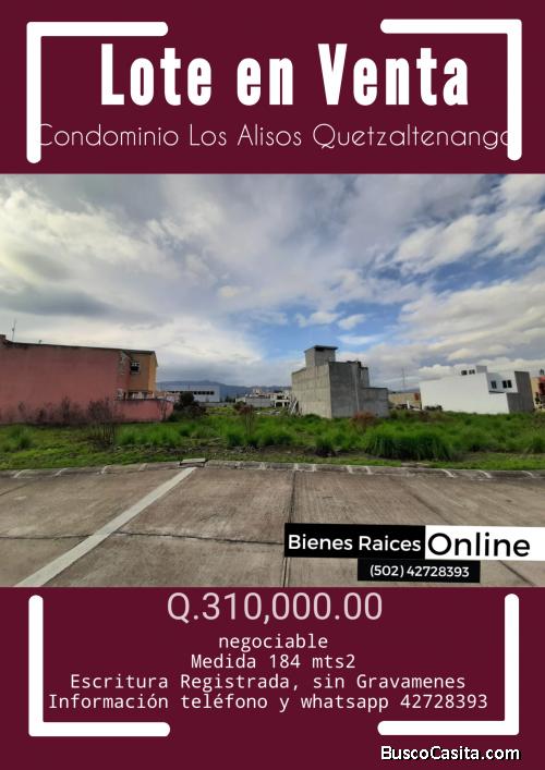 Lote en Venta Los Alisos Quetzaltenango 