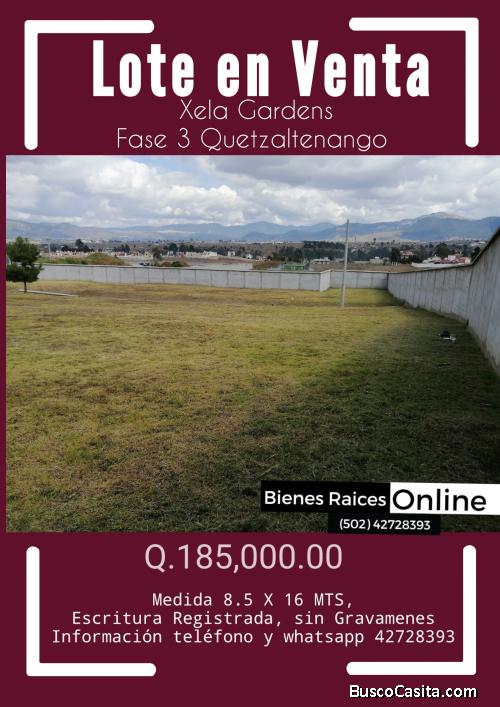Lote en Venta Xela Gardens Fase 3 Quetzaltenango 