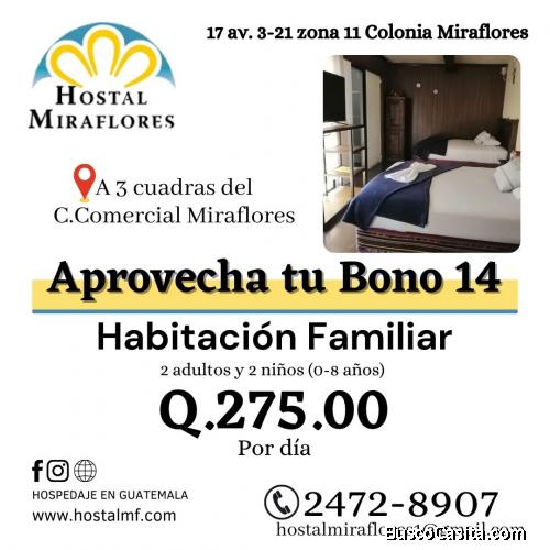 De paseo con la familia? En Hostal Miraflores te atenderemos con mucho gusto 