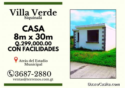 Casa en venta con facilidades en Siquinala