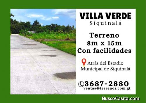 Venta. Terrenos en Siquinala con facilidades 