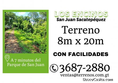 Terreno de 8 x 20 en San Juan Sacatepéquez con facilidades de pago 