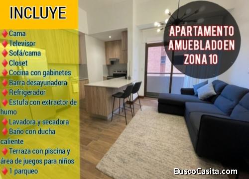 Apartamento Equipado en Renta en Zona 10 A UNOS PASOS DE OAKLAND MALL