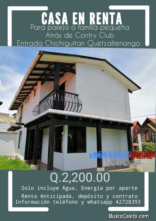 Casa en Renta por Chichiguitan Quetzaltenango 