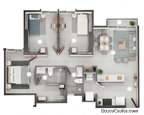 CityMax-Gold Apartamento de 3 habitaciones en preventa en zona 11