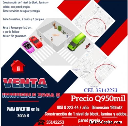 VENTA DE INMUEBLE para inversionesitas EN ZONA 8 de la ciudad capital