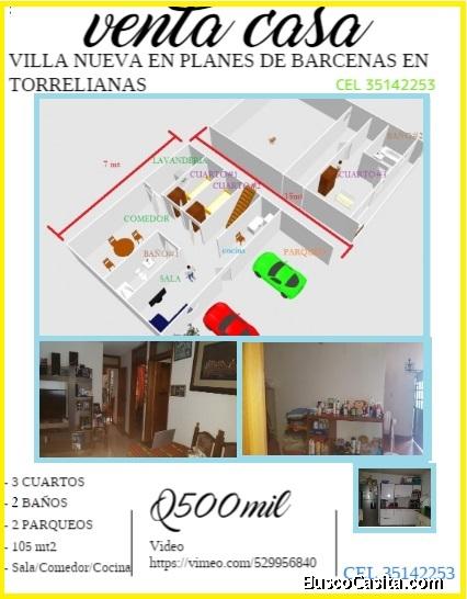 VENTA DE CASA EN VILLA NUEVA EN PLANES DE BARCENAS EN TORRELIANAS