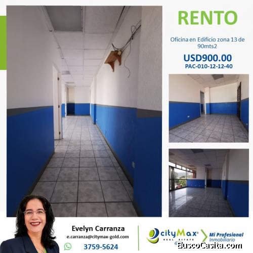 Renta de oficina en zona 13