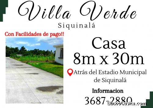 Casas a 3 minutos del Parque de Siquinala 