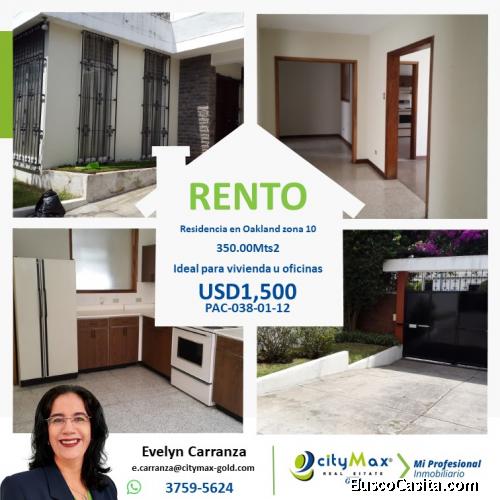 Casa en Renta en zona 10