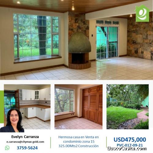 Casa en Venta en Condominio en zona 15