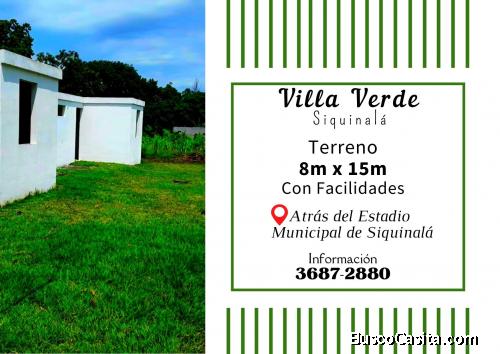 Vendo terreno a 2 minutos del Parque de Siquinala 